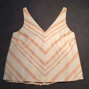Anthropologie Pink and Cream Striped Tank